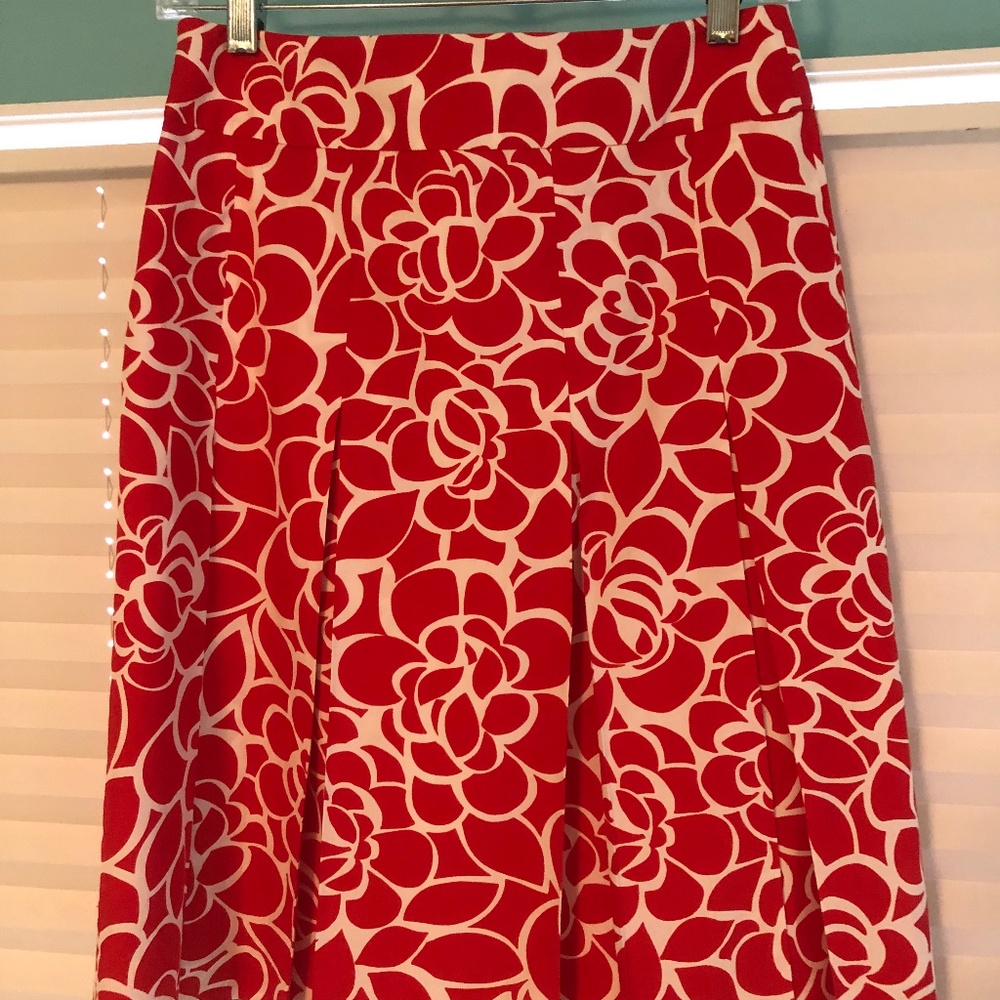 Red/white pleated skirt